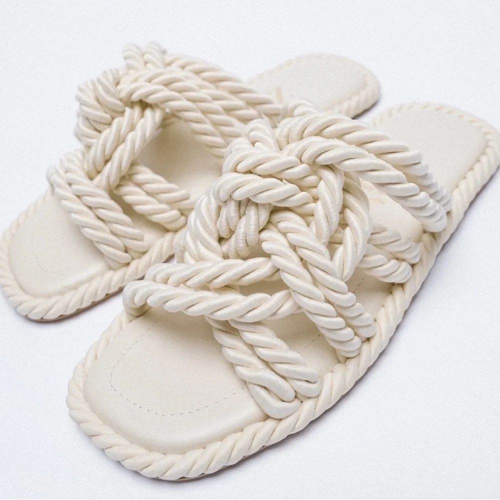 ZARA Rope Knotted Sandals - Picture 2 of 5